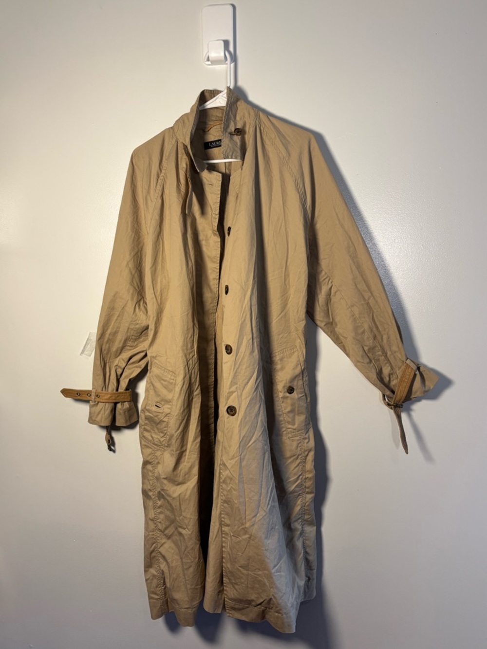 Ralph Lauren Tan Beige Trench Coat - Women's maxi Trench New W/O tags! - Picture 9 of 12